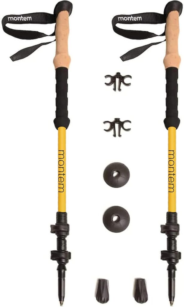 Montem Ultra Light 100% Carbon Fiber Trekking, Walking, and Hiking Poles - One Pair (2 Poles) - Ultra Light, Quick Locking, and Ultra Durable - bastón de senderismo