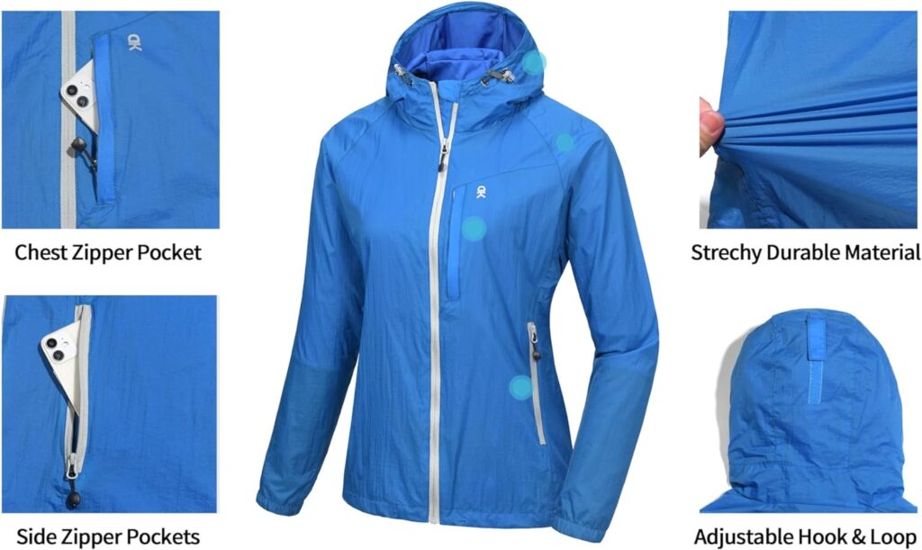 Little Donkey Andy Womens Packable Lightweight Hooded Jacket Windproof Windbreaker with Recycled Insulation